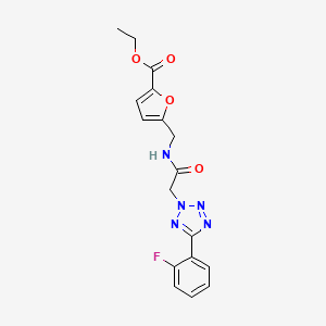 molecular formula C17H16FN5O4 B11487594 ethyl 5-[({[5-(2-fluorophenyl)-2H-tetrazol-2-yl]acetyl}amino)methyl]-2-furoate 