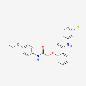 molecular formula C24H24N2O4S B11487607 2-{2-[(4-ethoxyphenyl)amino]-2-oxoethoxy}-N-[3-(methylsulfanyl)phenyl]benzamide 