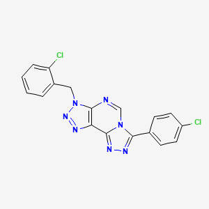 molecular formula C18H11Cl2N7 B11487656 3-(2-chlorobenzyl)-7-(4-chlorophenyl)-3H-[1,2,4]triazolo[4,3-c][1,2,3]triazolo[4,5-e]pyrimidine 