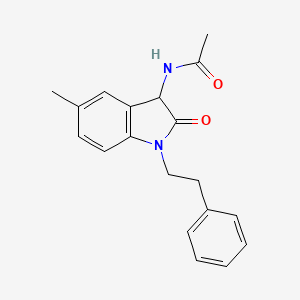 N-[5-methyl-2-oxo-1-(2-phenylethyl)-2,3-dihydro-1H-indol-3-yl]acetamide