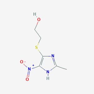 molecular formula C6H9N3O3S B11487687 2-(2-Methyl-5-nitro-3H-imidazol-4-ylsulfanyl)-ethanol 