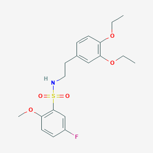 molecular formula C19H24FNO5S B11487699 N-[2-(3,4-diethoxyphenyl)ethyl]-5-fluoro-2-methoxybenzenesulfonamide 