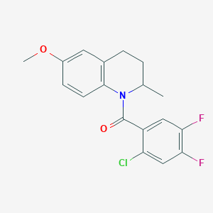 molecular formula C18H16ClF2NO2 B11487703 (2-chloro-4,5-difluorophenyl)(6-methoxy-2-methyl-3,4-dihydroquinolin-1(2H)-yl)methanone 