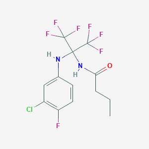 N-{2-[(3-chloro-4-fluorophenyl)amino]-1,1,1,3,3,3-hexafluoropropan-2-yl}butanamide