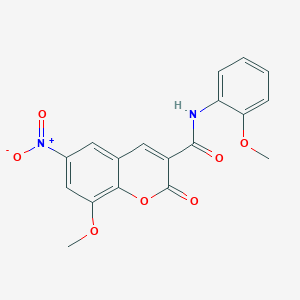 molecular formula C18H14N2O7 B11487741 8-methoxy-N-(2-methoxyphenyl)-6-nitro-2-oxo-2H-chromene-3-carboxamide 