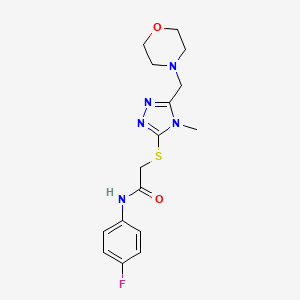 molecular formula C16H20FN5O2S B11487753 N-(4-fluorophenyl)-2-{[4-methyl-5-(morpholin-4-ylmethyl)-4H-1,2,4-triazol-3-yl]sulfanyl}acetamide 