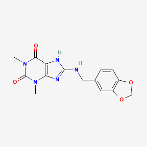 8-[(1,3-benzodioxol-5-ylmethyl)amino]-1,3-dimethyl-3,7-dihydro-1H-purine-2,6-dione