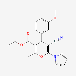 ethyl 5-cyano-4-(3-methoxyphenyl)-2-methyl-6-(1H-pyrrol-1-yl)-4H-pyran-3-carboxylate