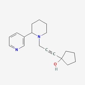 molecular formula C18H24N2O B11487810 Cyclopentanol, 1-[3-[2-(3-pyridinyl)-1-piperidinyl]-1-propynyl]- 