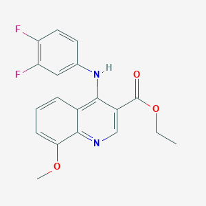 molecular formula C19H16F2N2O3 B11487816 Ethyl 4-[(3,4-difluorophenyl)amino]-8-methoxyquinoline-3-carboxylate 