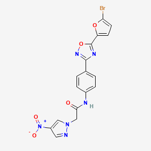 N-{4-[5-(5-bromofuran-2-yl)-1,2,4-oxadiazol-3-yl]phenyl}-2-(4-nitro-1H-pyrazol-1-yl)acetamide