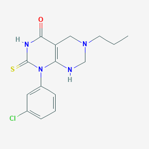 1-(3-chlorophenyl)-6-propyl-2-sulfanyl-5,6,7,8-tetrahydropyrimido[4,5-d]pyrimidin-4(1H)-one