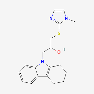 molecular formula C19H23N3OS B11487844 1H-Carbazole-9-ethanol, 2,3,4,9-tetrahydro-alpha-[[(1-methyl-1H-imidazol-2-yl)thio]methyl]- 