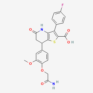 7-[4-(2-Amino-2-oxoethoxy)-3-methoxyphenyl]-3-(4-fluorophenyl)-5-oxo-4,5,6,7-tetrahydrothieno[3,2-b]pyridine-2-carboxylic acid