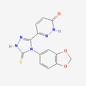 molecular formula C13H9N5O3S B11487854 6-[4-(1,3-benzodioxol-5-yl)-5-sulfanyl-4H-1,2,4-triazol-3-yl]pyridazin-3(2H)-one 