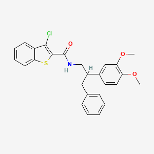 molecular formula C26H24ClNO3S B11487905 3-chloro-N-[2-(3,4-dimethoxyphenyl)-3-phenylpropyl]-1-benzothiophene-2-carboxamide 