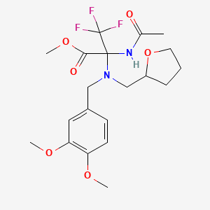 Propanoic acid, 2-(acetylamino)-2-[[(3,4-dimethoxyphenyl)methyl][(tetrahydro-2-furanyl)methyl]amino]-3,3,3-trifluoro-, methyl ester