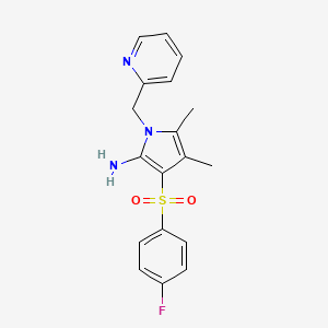 3-[(4-fluorophenyl)sulfonyl]-4,5-dimethyl-1-(pyridin-2-ylmethyl)-1H-pyrrol-2-amine