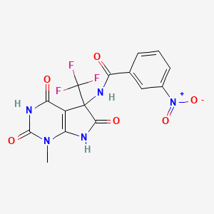 N-[4-hydroxy-1-methyl-2,6-dioxo-5-(trifluoromethyl)-2,5,6,7-tetrahydro-1H-pyrrolo[2,3-d]pyrimidin-5-yl]-3-nitrobenzamide