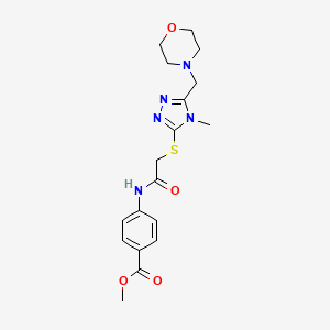 molecular formula C18H23N5O4S B11487922 methyl 4-[({[4-methyl-5-(morpholin-4-ylmethyl)-4H-1,2,4-triazol-3-yl]sulfanyl}acetyl)amino]benzoate 