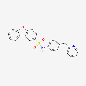 molecular formula C24H18N2O3S B11487923 N-[4-(pyridin-2-ylmethyl)phenyl]dibenzo[b,d]furan-2-sulfonamide 