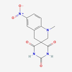 molecular formula C13H12N4O5 B11487940 1'-Methyl-6'-nitro-2',4'-dihydro-1'H-spiro[1,5-diazinane-3,3'-quinoline]-2,4,6-trione 