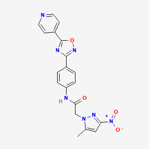 2-(5-methyl-3-nitro-1H-pyrazol-1-yl)-N-{4-[5-(pyridin-4-yl)-1,2,4-oxadiazol-3-yl]phenyl}acetamide