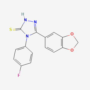 5-(1,3-benzodioxol-5-yl)-4-(4-fluorophenyl)-4H-1,2,4-triazole-3-thiol