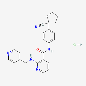 N-[4-(1-Cyanocyclopentyl)phenyl]-2-{[(pyridin-4-yl)methyl]amino}pyridine-3-carboxamide hydrogen chloride (1:1)