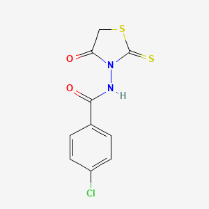 4-chloro-N-(4-oxo-2-sulfanylidene-1,3-thiazolidin-3-yl)benzamide