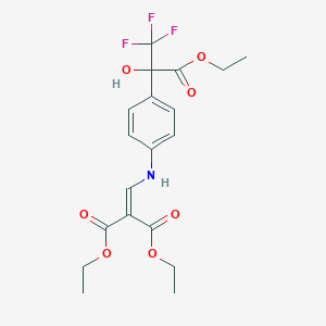 1,3-Diethyl 2-({[4-(3-ethoxy-1,1,1-trifluoro-2-hydroxy-3-oxopropan-2-yl)phenyl]amino}methylidene)propanedioate