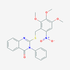 molecular formula C24H21N3O6S B11488044 3-phenyl-2-[(2,3,4-trimethoxy-6-nitrobenzyl)sulfanyl]quinazolin-4(3H)-one 