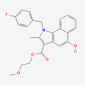 molecular formula C24H22FNO4 B11488077 2-methoxyethyl 1-(4-fluorobenzyl)-5-hydroxy-2-methyl-1H-benzo[g]indole-3-carboxylate 