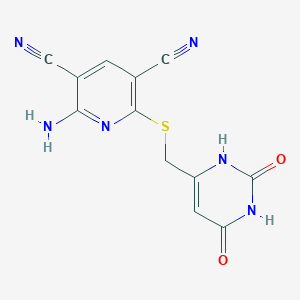 2-Amino-6-{[(2,6-dioxo-1,2,3,6-tetrahydropyrimidin-4-yl)methyl]sulfanyl}pyridine-3,5-dicarbonitrile