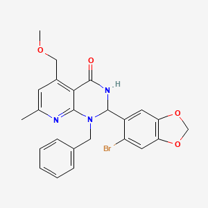 molecular formula C24H22BrN3O4 B11488095 1-benzyl-2-(6-bromo-1,3-benzodioxol-5-yl)-5-(methoxymethyl)-7-methyl-2,3-dihydropyrido[2,3-d]pyrimidin-4(1H)-one 