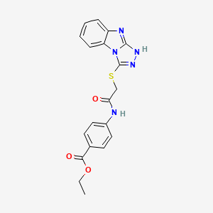 ethyl 4-{[(9H-[1,2,4]triazolo[4,3-a]benzimidazol-3-ylsulfanyl)acetyl]amino}benzoate