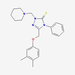 5-[(3,4-dimethylphenoxy)methyl]-4-phenyl-2-(piperidin-1-ylmethyl)-2,4-dihydro-3H-1,2,4-triazole-3-thione