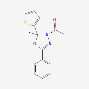 1-[2-methyl-5-phenyl-2-(thiophen-2-yl)-1,3,4-oxadiazol-3(2H)-yl]ethanone