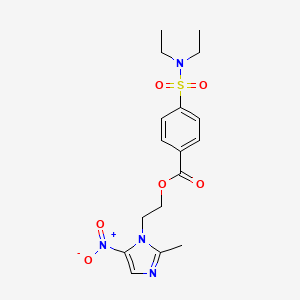 molecular formula C17H22N4O6S B11488115 2-(2-methyl-5-nitro-1H-imidazol-1-yl)ethyl 4-(diethylsulfamoyl)benzoate 