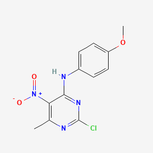 molecular formula C12H11ClN4O3 B11488131 2-chloro-N-(4-methoxyphenyl)-6-methyl-5-nitropyrimidin-4-amine 