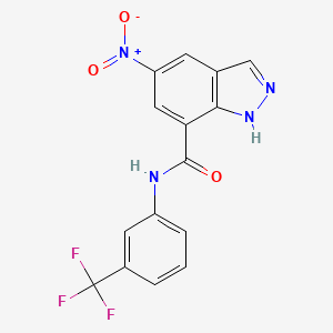 5-nitro-N-[3-(trifluoromethyl)phenyl]-1H-indazole-7-carboxamide