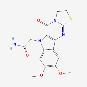 2-(4,5-dimethoxy-10-oxo-14-thia-8,11,16-triazatetracyclo[7.7.0.02,7.011,15]hexadeca-1(9),2,4,6,15-pentaen-8-yl)acetamide