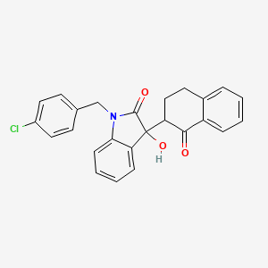 1-(4-chlorobenzyl)-3-hydroxy-3-(1-oxo-1,2,3,4-tetrahydronaphthalen-2-yl)-1,3-dihydro-2H-indol-2-one