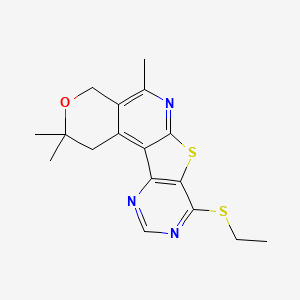 13-ethylsulfanyl-4,4,8-trimethyl-5-oxa-11-thia-9,14,16-triazatetracyclo[8.7.0.02,7.012,17]heptadeca-1,7,9,12(17),13,15-hexaene