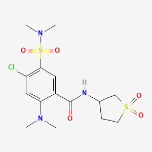 molecular formula C15H22ClN3O5S2 B11488208 4-chloro-2-(dimethylamino)-5-(dimethylsulfamoyl)-N-(1,1-dioxidotetrahydrothiophen-3-yl)benzamide CAS No. 924845-64-7