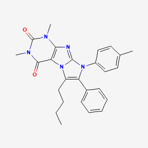 molecular formula C26H27N5O2 B11488212 6-butyl-1,3-dimethyl-8-(4-methylphenyl)-7-phenyl-1H-imidazo[2,1-f]purine-2,4(3H,8H)-dione 