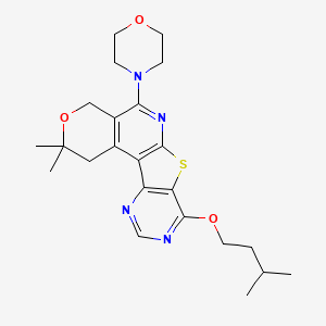 4,4-dimethyl-13-(3-methylbutoxy)-8-morpholin-4-yl-5-oxa-11-thia-9,14,16-triazatetracyclo[8.7.0.02,7.012,17]heptadeca-1(10),2(7),8,12(17),13,15-hexaene