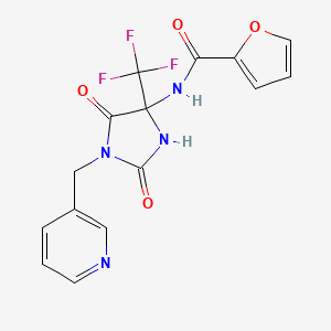 N-[2,5-dioxo-1-(pyridin-3-ylmethyl)-4-(trifluoromethyl)imidazolidin-4-yl]furan-2-carboxamide