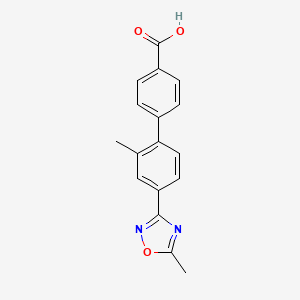 molecular formula C17H14N2O3 B1148824 4-[2-methyl-4-(5-methyl-1,2,4-oxadiazol-3-yl)phenyl]benzoic Acid CAS No. 148672-68-8