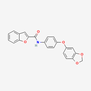 molecular formula C22H15NO5 B11488242 N-[4-(1,3-benzodioxol-5-yloxy)phenyl]-1-benzofuran-2-carboxamide 